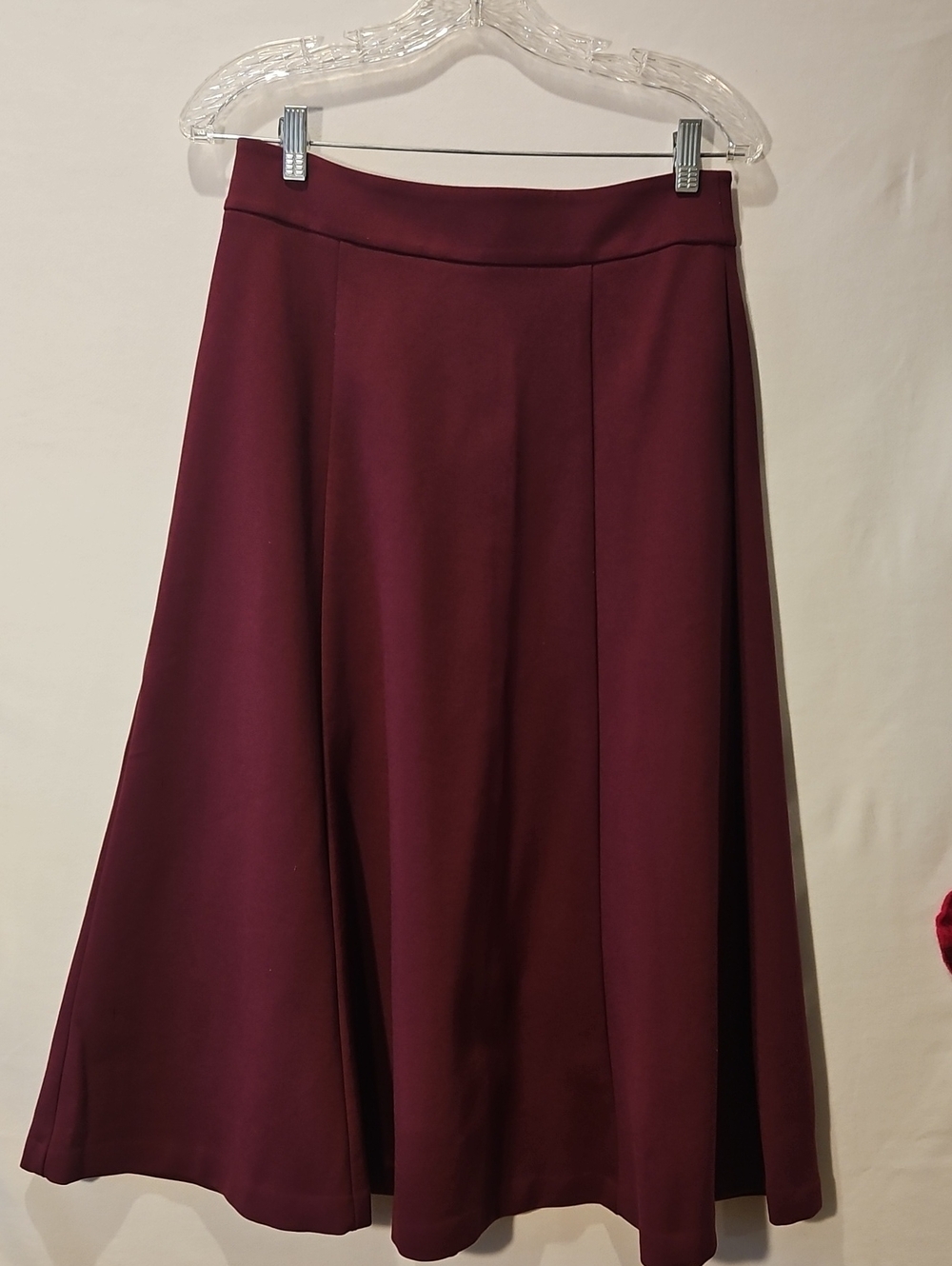 Boden A-Line Skirt in Burgundy Viscose Fall Winter Weight 0182